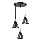 Suspension filaire HIRA 3xE27/60W/230V d. 40 cm noir