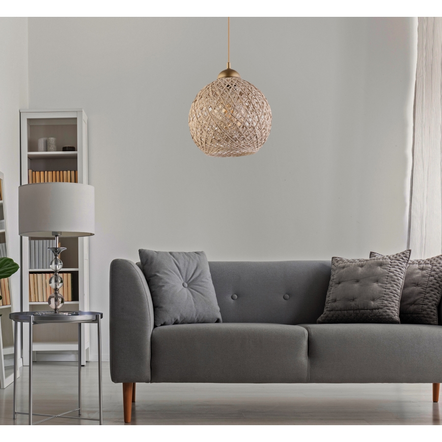 Suspension filaire JUTE 1xE27/60W/230V beige