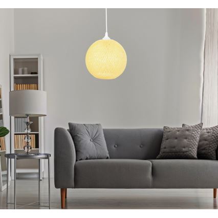 Suspension filaire JUTE 1xE27/60W/230V jaune