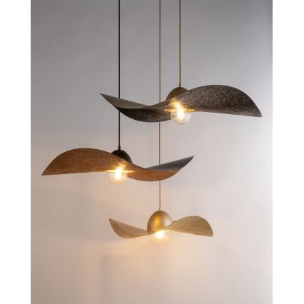 Suspension filaire KAPELLO 1xE27/60W/230V diam. 55 cm noir/cuivre