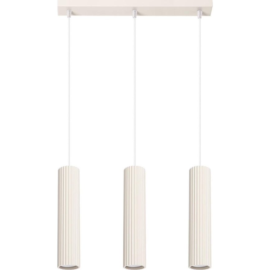 Suspension filaire KARBON 3xGU10/10W/230V crème