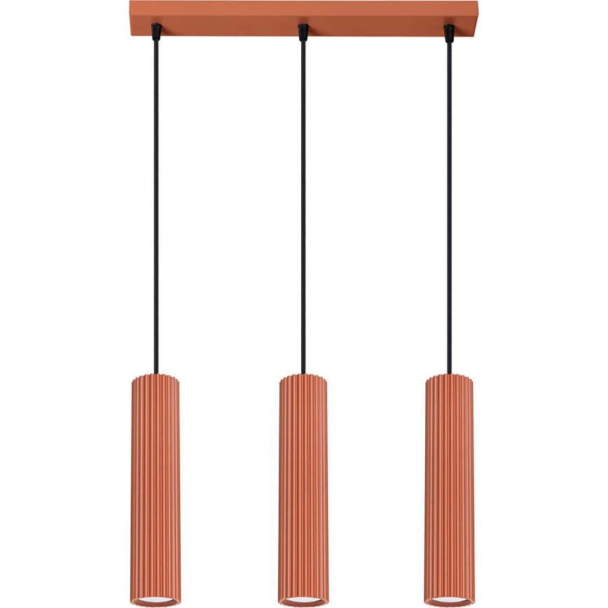 Suspension filaire KARBON 3xGU10/10W/230V rouge