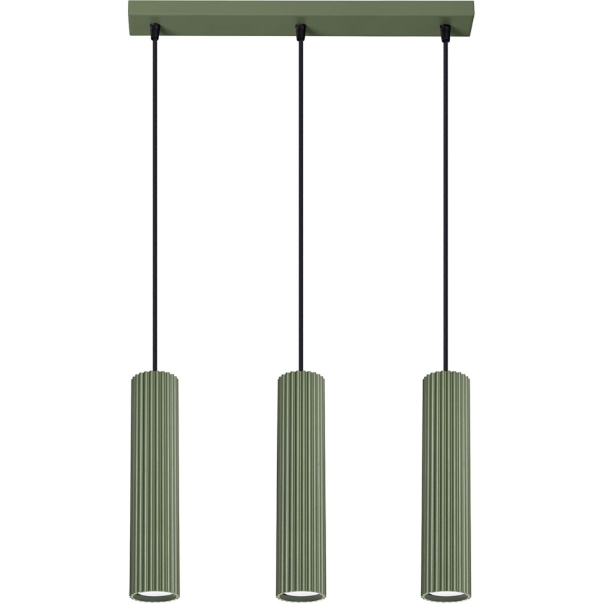 Suspension filaire KARBON 3xGU10/10W/230V vert