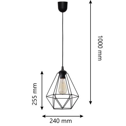Suspension filaire KARO 1xE27/15W/230V