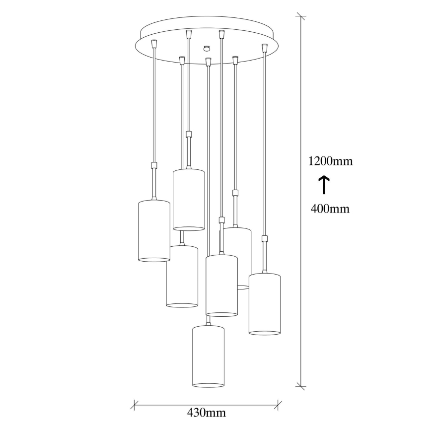 Suspension filaire KEM 7xE27/40W/230V