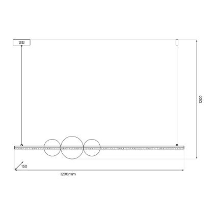 Suspension filaire KUGEL LED/30W/230V noir