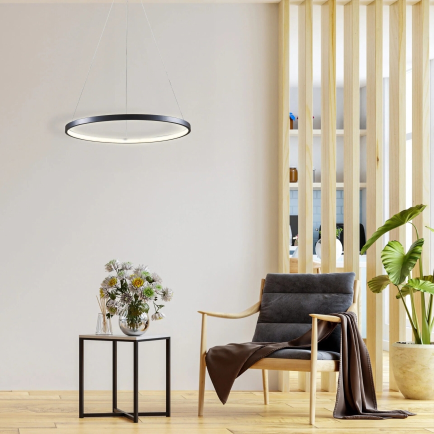 Suspension filaire LEA LED/20W/230V 4000K d. 50 cm noir