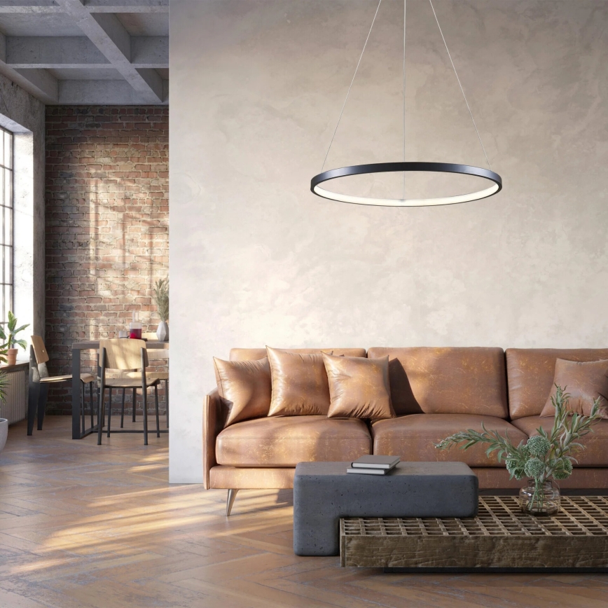 Suspension filaire LEA LED/20W/230V 4000K d. 50 cm noir