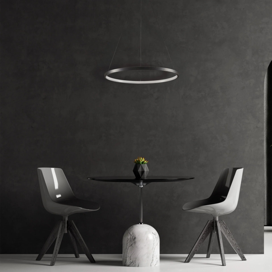 Suspension filaire LEA LED/20W/230V 4000K d. 50 cm noir