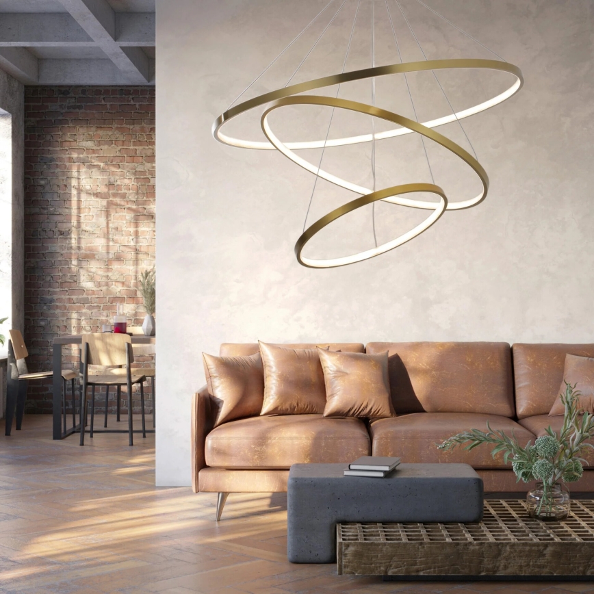 Suspension filaire LEA LED/60W/230V 4000K d. 80 cm doré