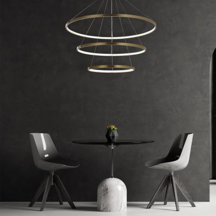 Suspension filaire LEA LED/60W/230V 4000K d. 80 cm doré