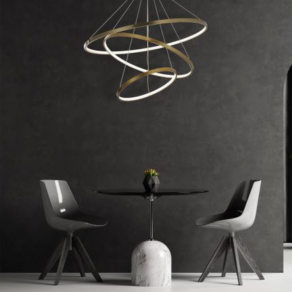 Suspension filaire LEA LED/60W/230V 4000K d. 80 cm doré