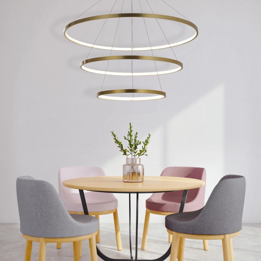 Suspension filaire LEA LED/60W/230V 4000K d. 80 cm doré