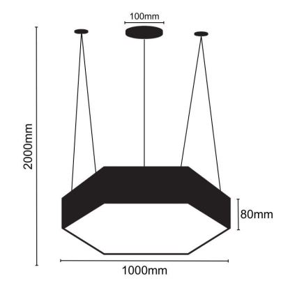 Suspension filaire LED/100W/230V 4000K d. 100 cm