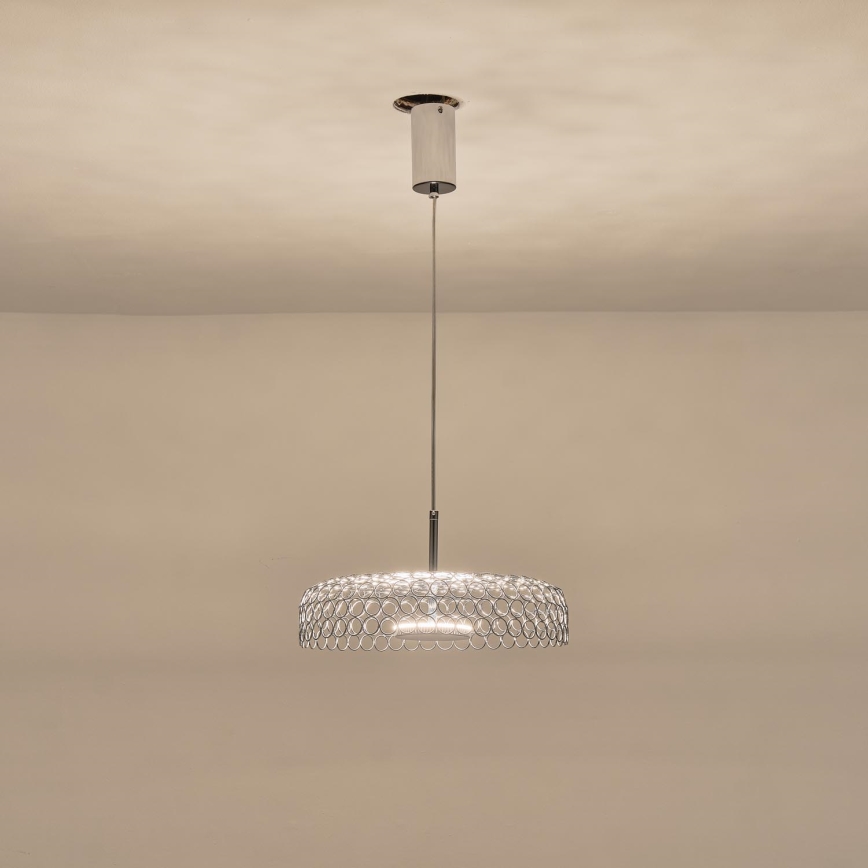 Suspension filaire LED/10W/230V 3000K chrome brillant d. 35 cm