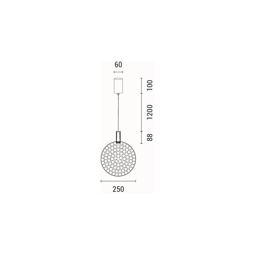 Suspension filaire LED/10W/230V 3000K chrome brillant d. 35 cm