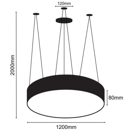 Suspension filaire LED/150W/230V 4000K d. 120 cm