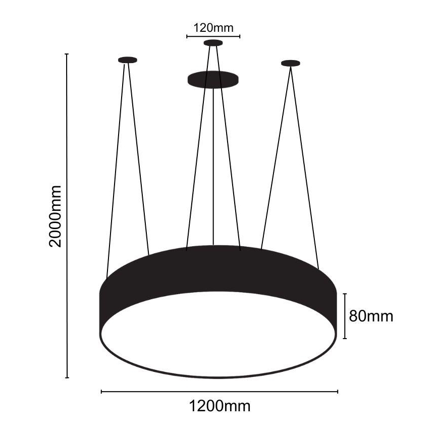 Suspension filaire LED/150W/230V 4000K d. 120 cm