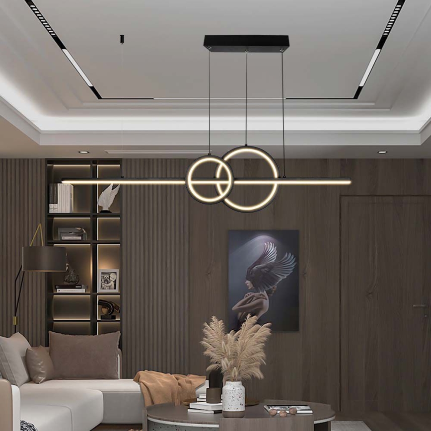 Suspension filaire LED/15W/230V 4000K 80 cm noir