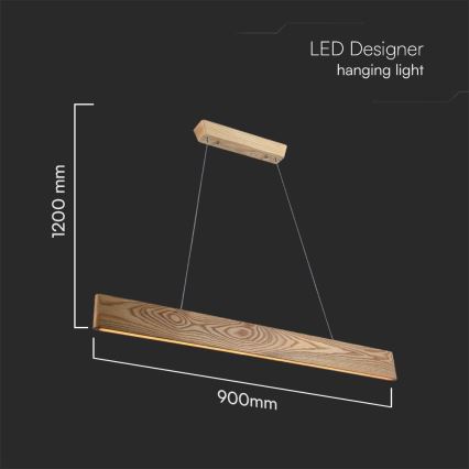 Suspension filaire LED/24W/230V 3000K marron