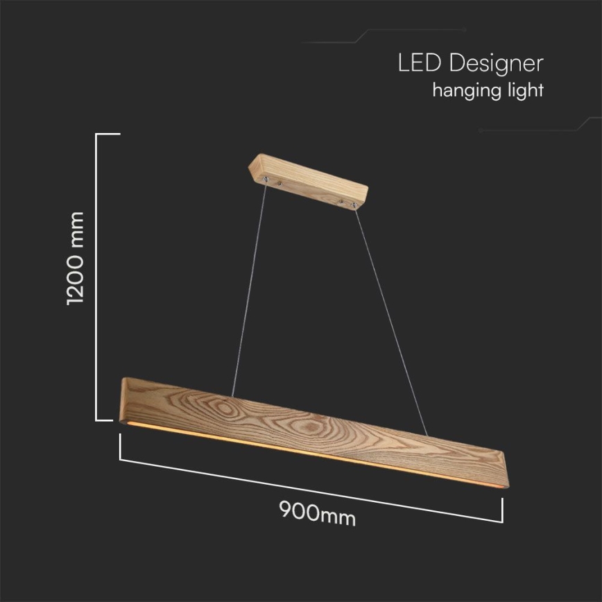 Suspension filaire LED/24W/230V 3000K marron