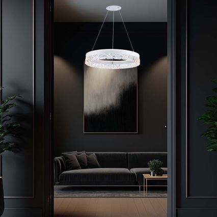 Suspension filaire LED/25W/230V 3000K d. 50 cm blanc