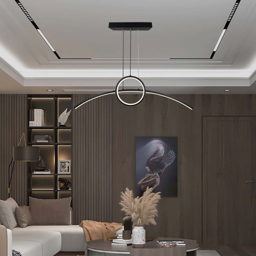 Suspension filaire LED/30W/230V 4000K 88 cm noir