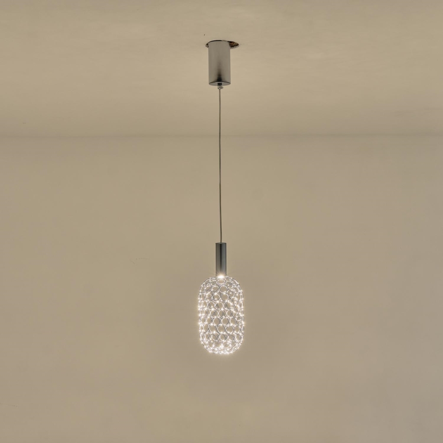Suspension filaire LED/6,3W/230V 3000K chrome brillant d. 13 cm