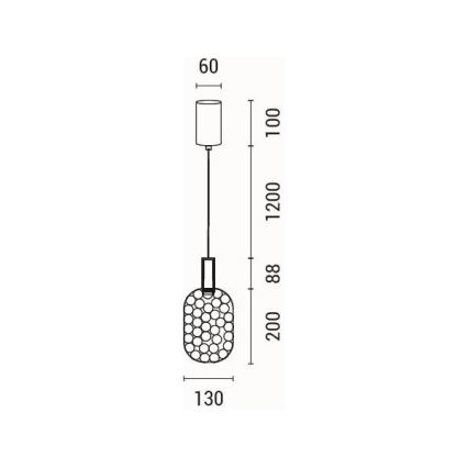 Suspension filaire LED/6,3W/230V 3000K chrome brillant d. 13 cm