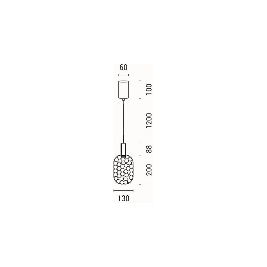 Suspension filaire LED/6,3W/230V 3000K chrome brillant d. 13 cm