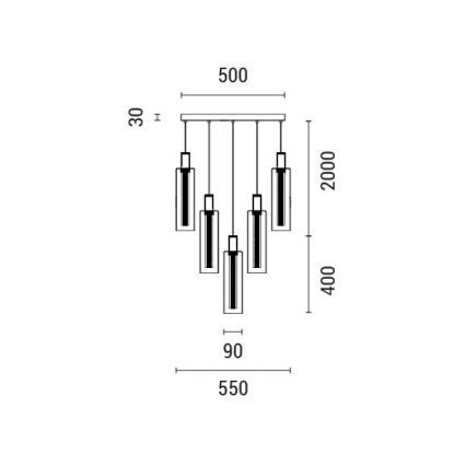 Suspension filaire LED/60W/230V 3000K