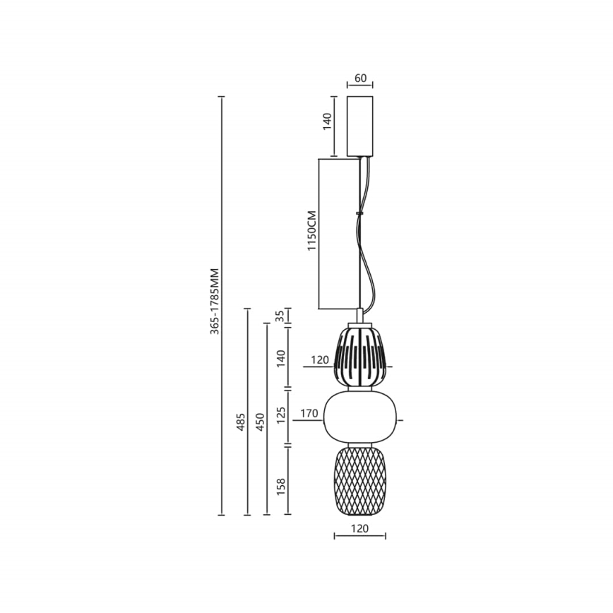 Suspension filaire LED CARO LED/28W/230V doré