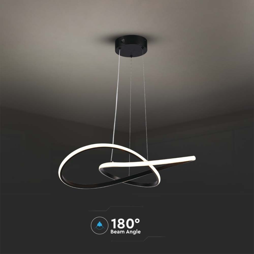 Suspension filaire LED LED/20W/230V 3000K noir