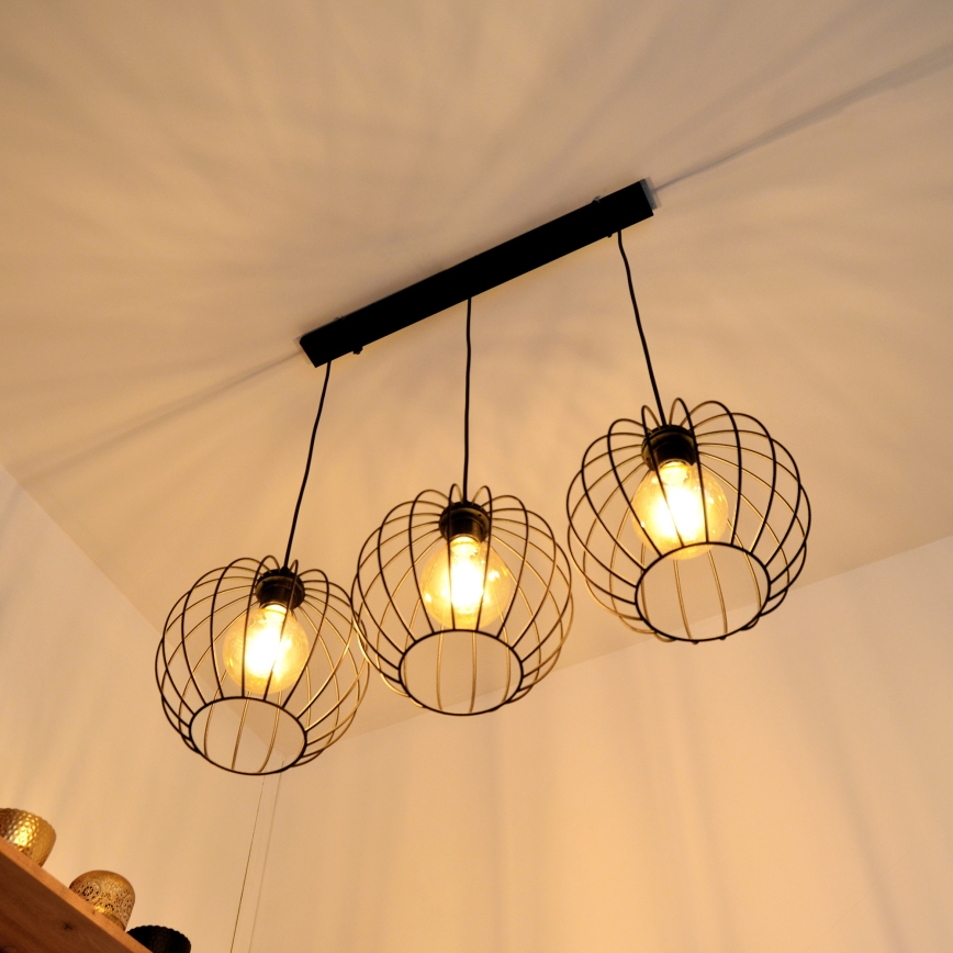 Suspension filaire LED MERCURE 3xE27/15W/230V