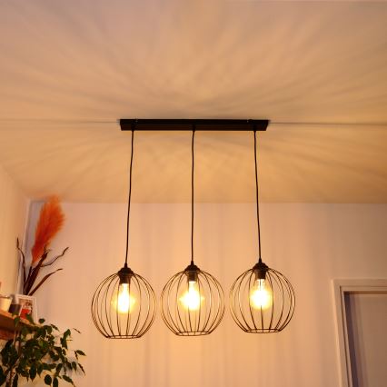 Suspension filaire LED MERCURE 3xE27/15W/230V