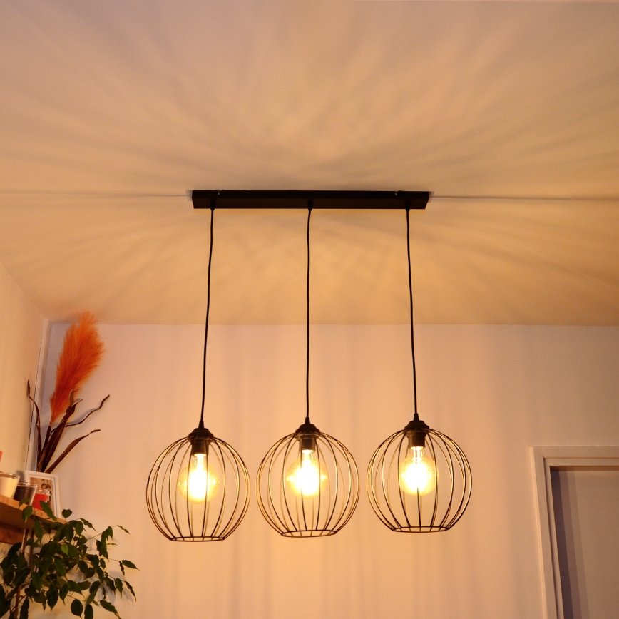 Suspension filaire LED MERCURE 3xE27/15W/230V