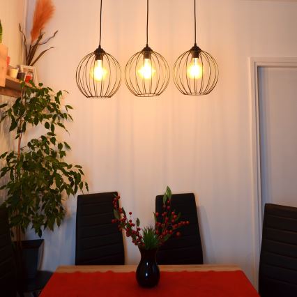 Suspension filaire LED MERCURE 3xE27/15W/230V
