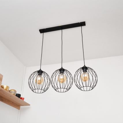 Suspension filaire LED MERCURE 3xE27/15W/230V