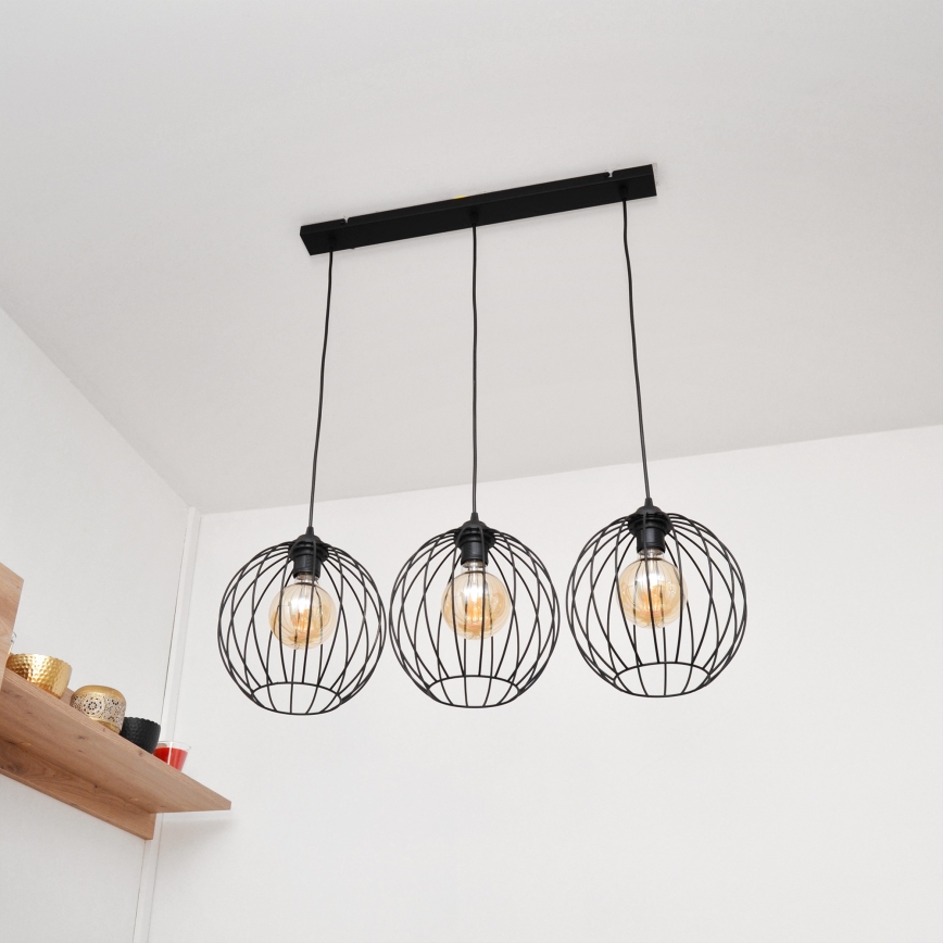 Suspension filaire LED MERCURE 3xE27/15W/230V