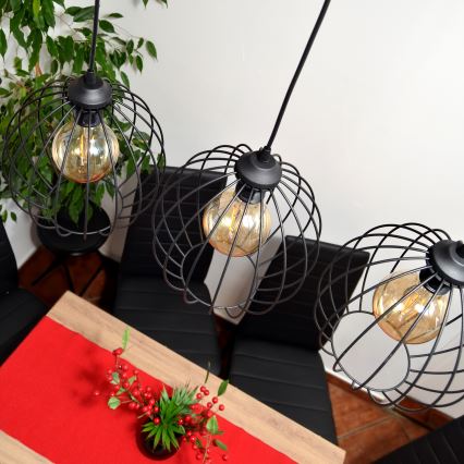 Suspension filaire LED MERCURE 3xE27/15W/230V