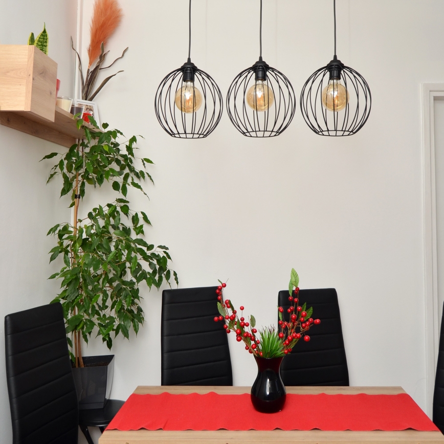 Suspension filaire LED MERCURE 3xE27/15W/230V