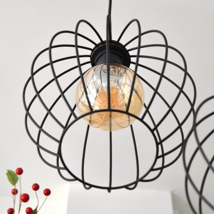 Suspension filaire LED MERCURE 3xE27/15W/230V ø 50 cm noir