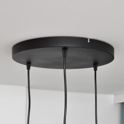 Suspension filaire LED MERCURE 3xE27/15W/230V ø 50 cm noir