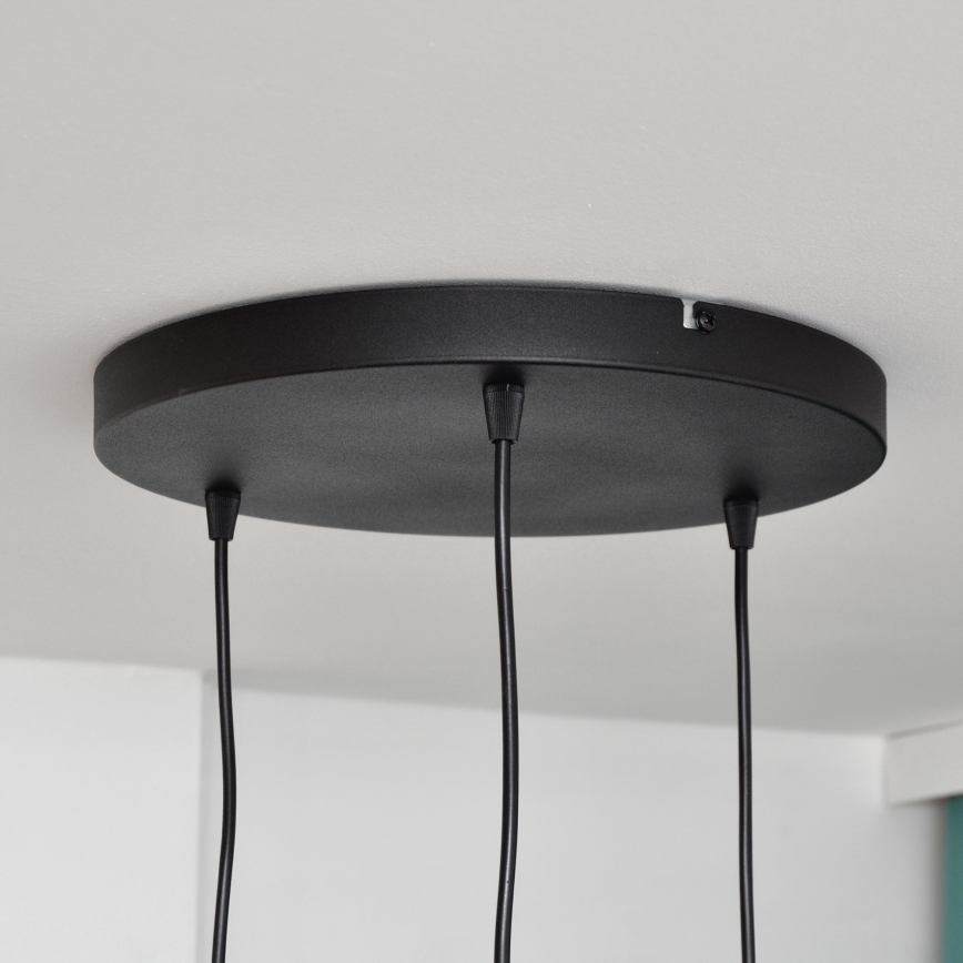 Suspension filaire LED MERCURE 3xE27/15W/230V ø 50 cm noir