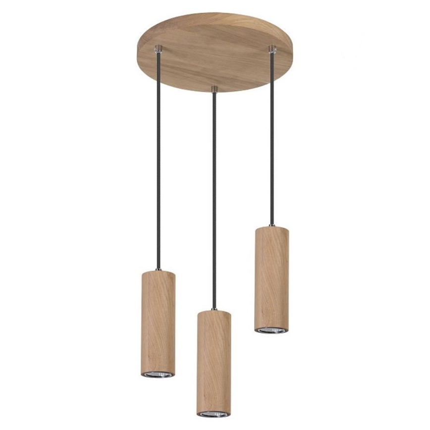 Suspension filaire LED PIPE 3xGU10/5W/230V chêne mat