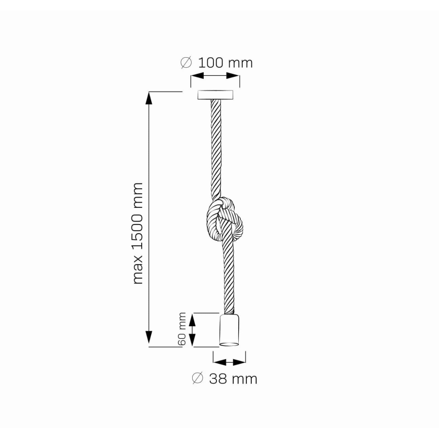 Suspension filaire LED ROPE 1xE27/8W/230V
