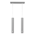 Suspension filaire LED TUBA 2xGU10/4,8W/230V gris/chrome brillant