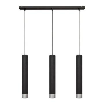 Suspension filaire LED TUBA 3xGU10/6,5W/230V noir/chrome brillant