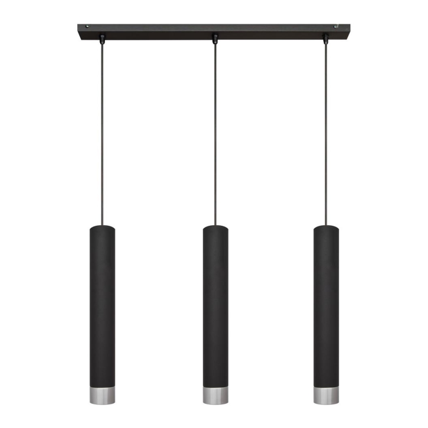 Suspension filaire LED TUBA 3xGU10/6,5W/230V noir/chrome brillant