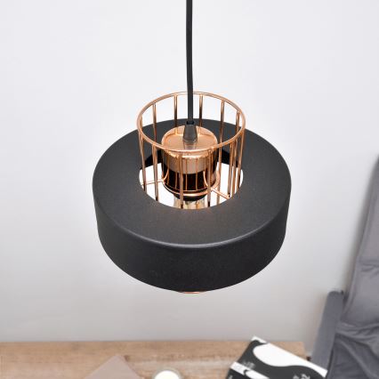 Suspension filaire LED VOLTA 2xE27/15W/230V noir/doré